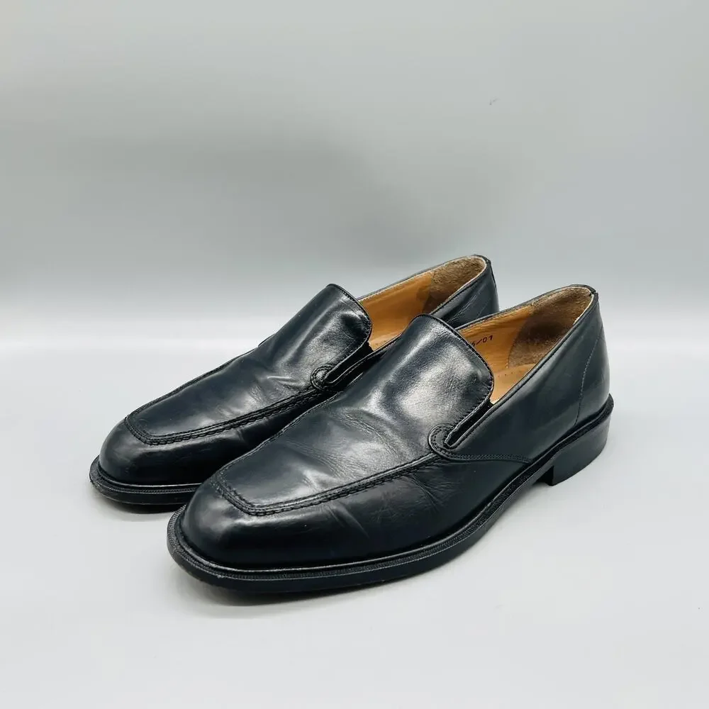 Florsheim Shoes Mens 8 Black Leather Imperial Loafers Slip On Dress Made USA